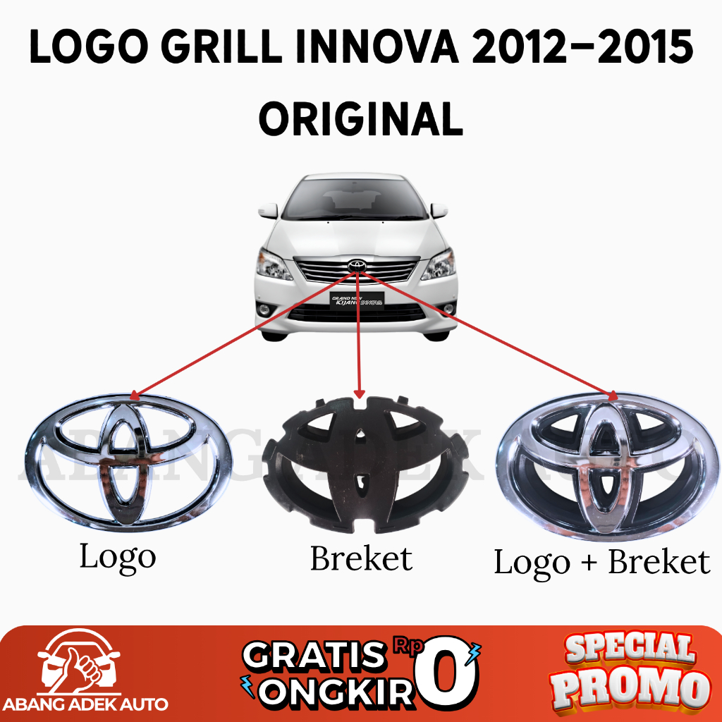 Logo Grill Innova Base Emblem 2012-2015 ORIGINAL Emblem Grill Innova 2014-2015 ORIGINAL