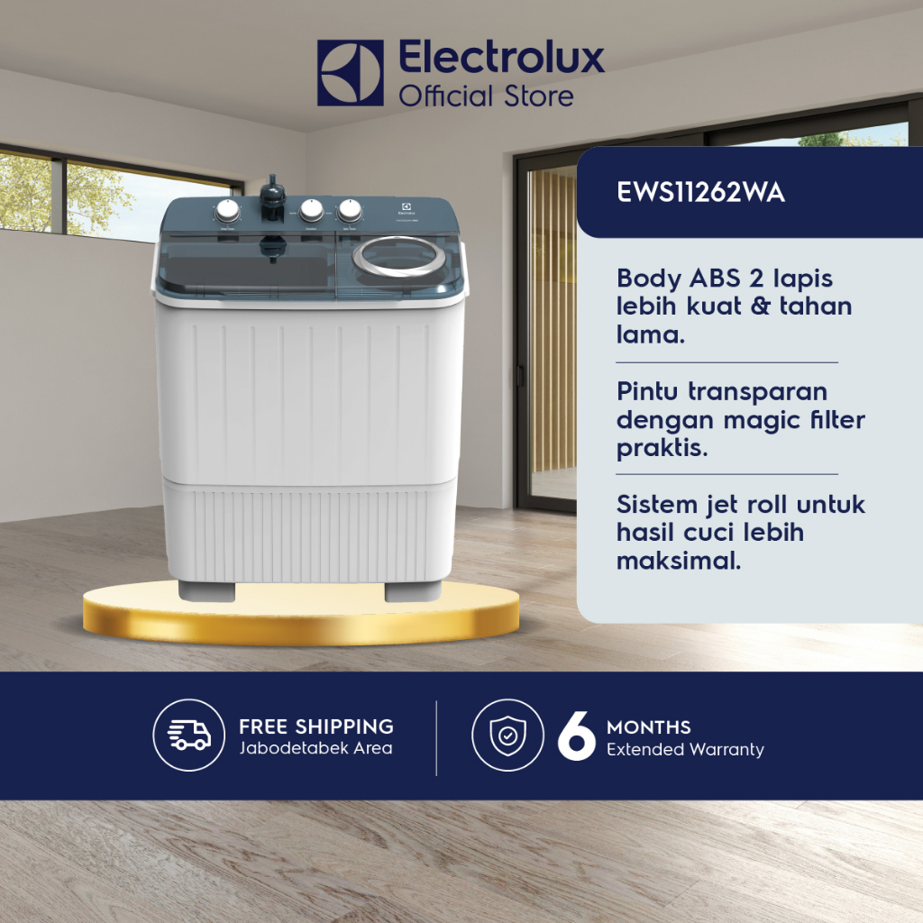 Electrolux Mesin Cuci 2 Tabung EWS11262WA / EWS 11262 WA