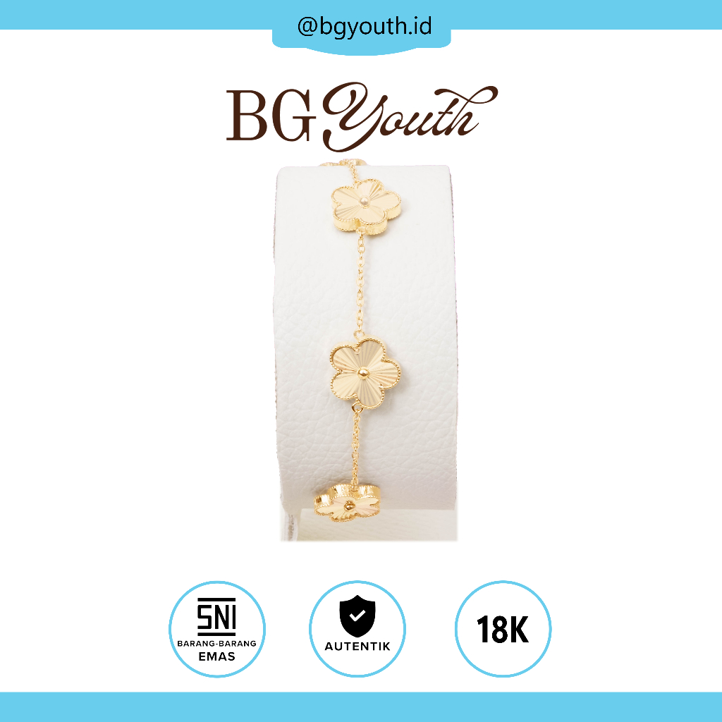 Gelang Emas ORGR-0012(18K) 18K Yellow Gold BG Gold Clover