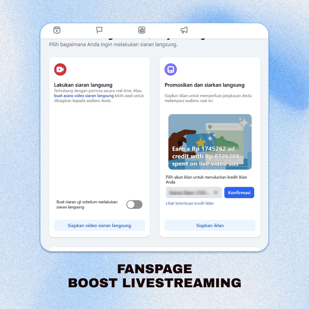 Fanspage Boost Live Streaming Facebook