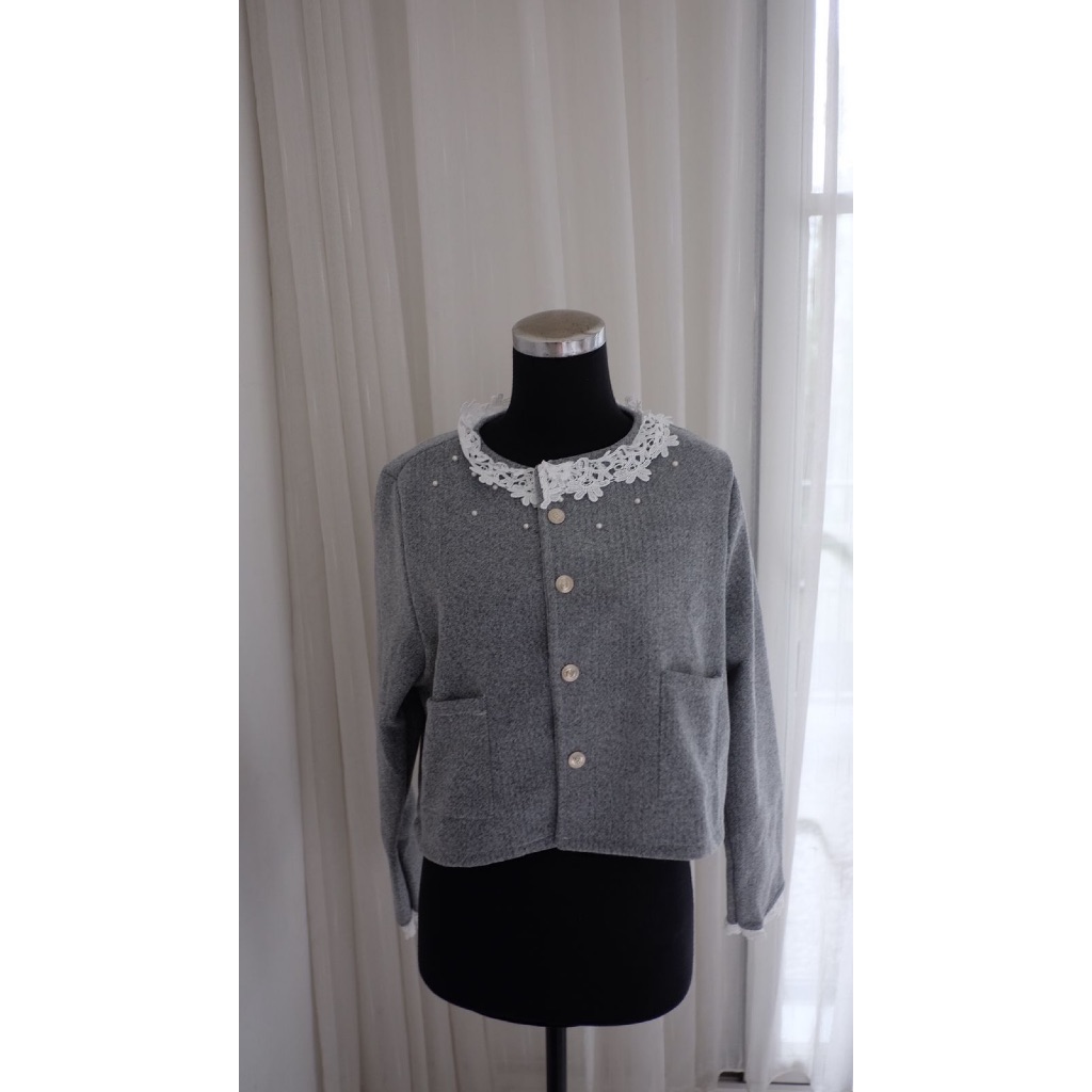 PRELOVED | Winter Jacket Wanita Abu-Abu | Grunge Korean Style