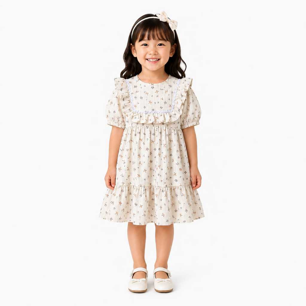 BUBU fashionkids - HAGIA Dress Anak Perempuan Motif Cantik Coquette 1-5 Tahun Bahan  Lady Sofia