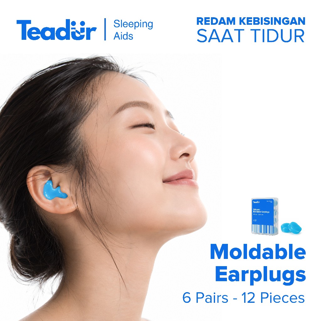 TEADUR Moldable Earplug | Penutup Telinga | Earplug | Peredam Suara | Penutup Telinga untuk Tidur