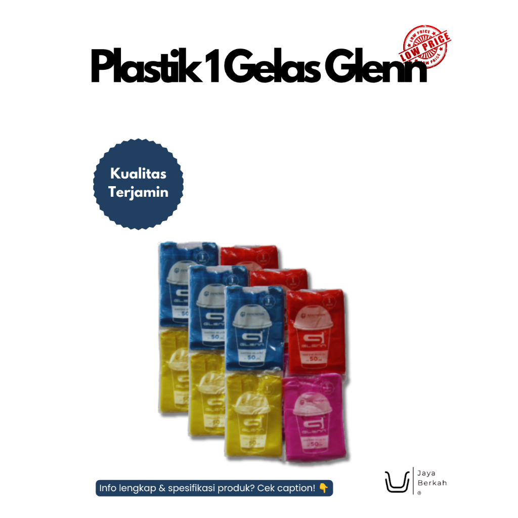 Plastik Gelas 1 Cup Merek GLENN - Gelas Warna Warni Plastik untuk Gelas Cup Per Plastik Isi 50 Gelas