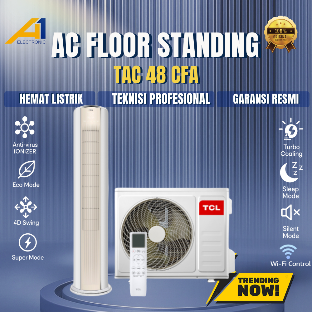 TCL AC TAC 48 CFA Floor Standing 5Pk Jangkauan Luas Garansi Resmi
