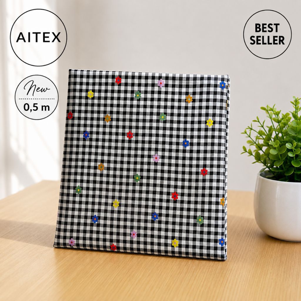 New ( Harga/0.5M) Kain Katun Rayon Viscose Premium || Kain Katun Motif Gingham Bunga Warna-Warni Pre