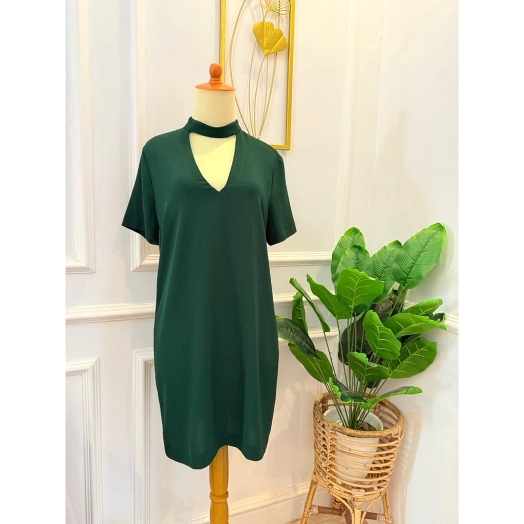 preloved dress ZARA (wrna jotol/emerald)