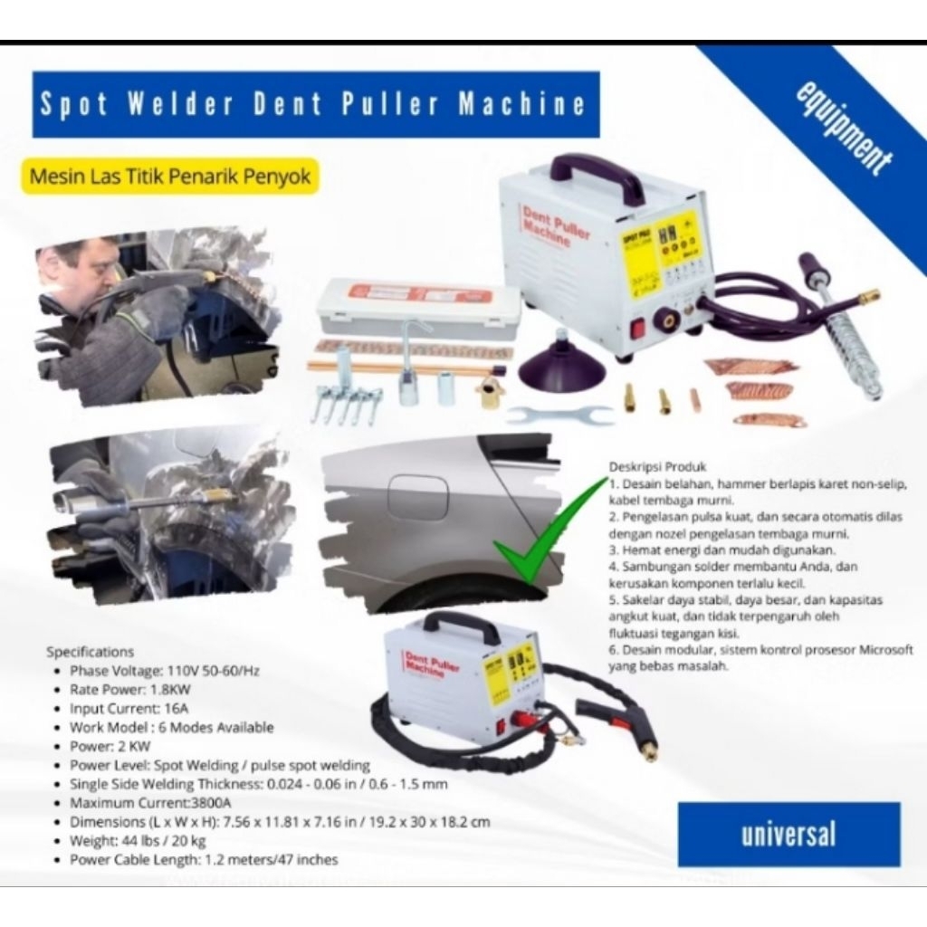 Welder spot body repair las penyok mobil Dent welding perbaikan car