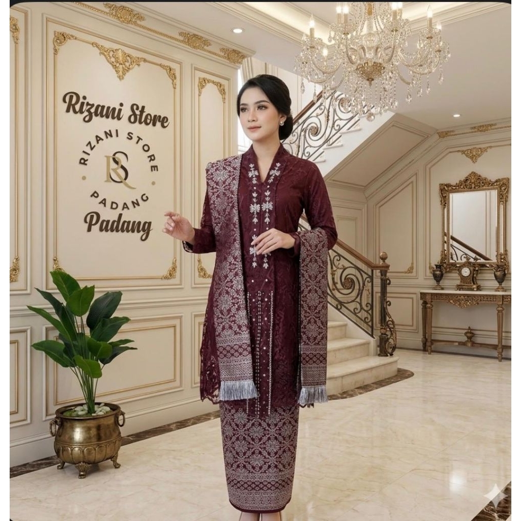 KEBAYA anjani  (( free hijab )) >> Set Kebaya Songket Selendang / Kebaya Kartini V / Kebaya Ibu Besa