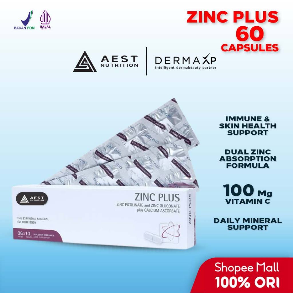 Zinc Plus Vitamin C Box 60 Kapsul - Zinc Picolinate Gluconate Calcium Ascorbate