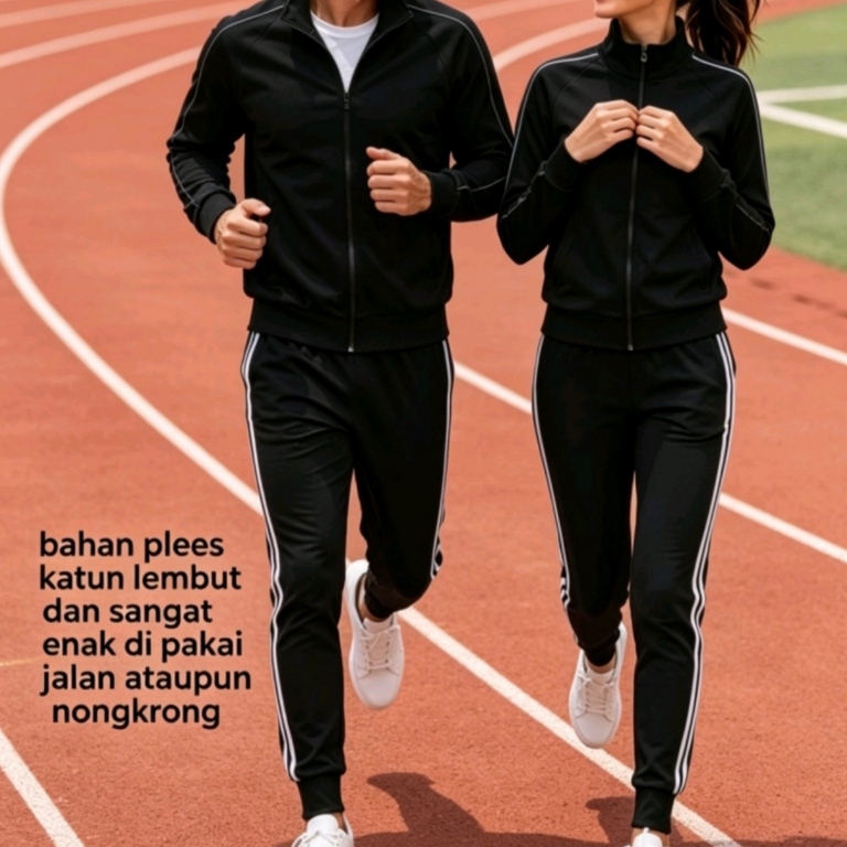 AllTheJaket-Setelan Jaket dan celana training Olahraga Tracktop /one set olahraga pria wanita premiu