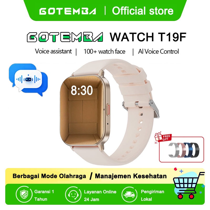 [Produk Panas] GOTEMBA WAECH T19F Smartwatch 1.83"inci Paduan Seng CNC Midframe AI Smart Voice Assis