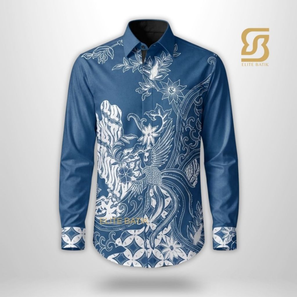 BATIK ELITE Rakabumi Kemeja Batik Pria Lengan Panjang Lapis Furing Nyaman Keren Anak Muda