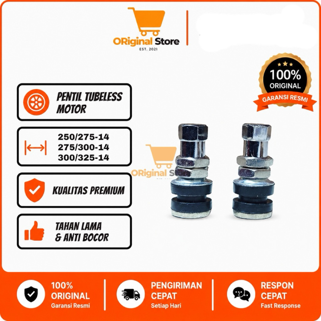 Pentil Tubles Motor / Dop Tubeless Motor Per 1 pcs