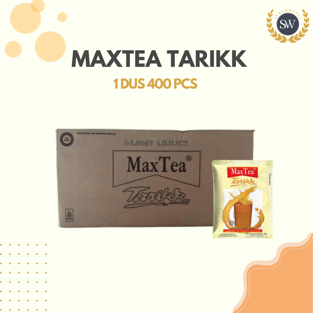 [SW] MAX TEA TARIK 25GR 400 SACHET/1 DUS - Minuman Teh Tarik Instan Original