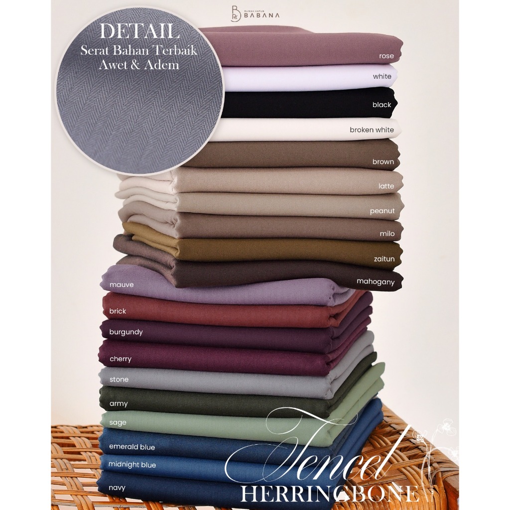 Babana Kain Tencel Herringbone  Premium Polos Adem