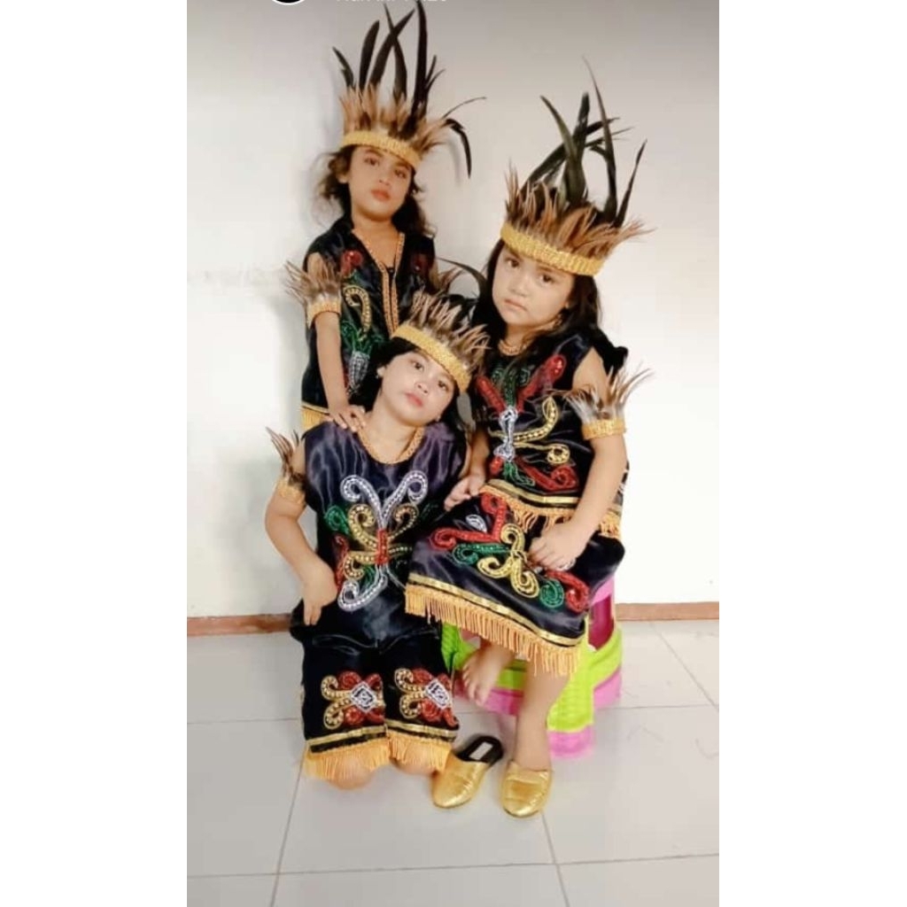 baju adat Kalimantan Timur dewasa+bulu