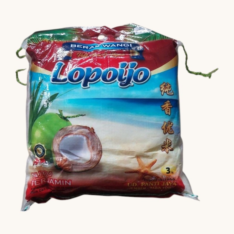 Beras Lopo Ijo 3kg - Pulen, Wangi & Berkualitas | Beras Putih Pilihan