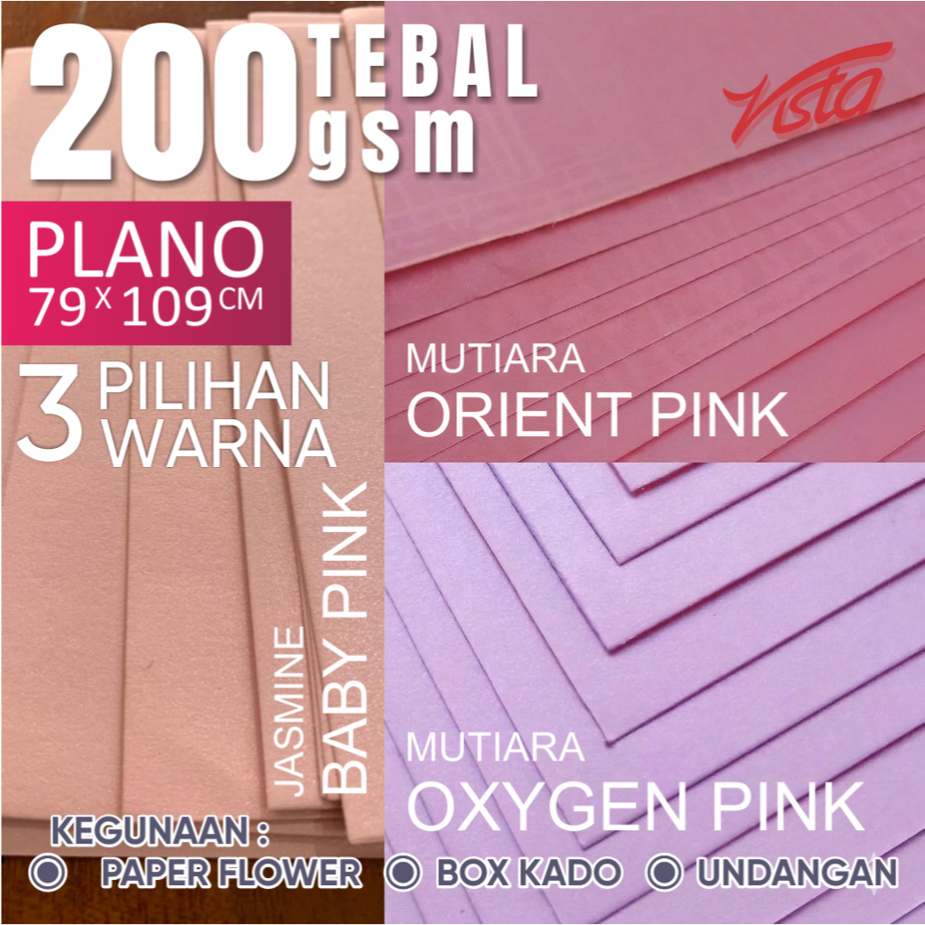 Kertas Jasmine pink plano soft pastel Paper Wedding