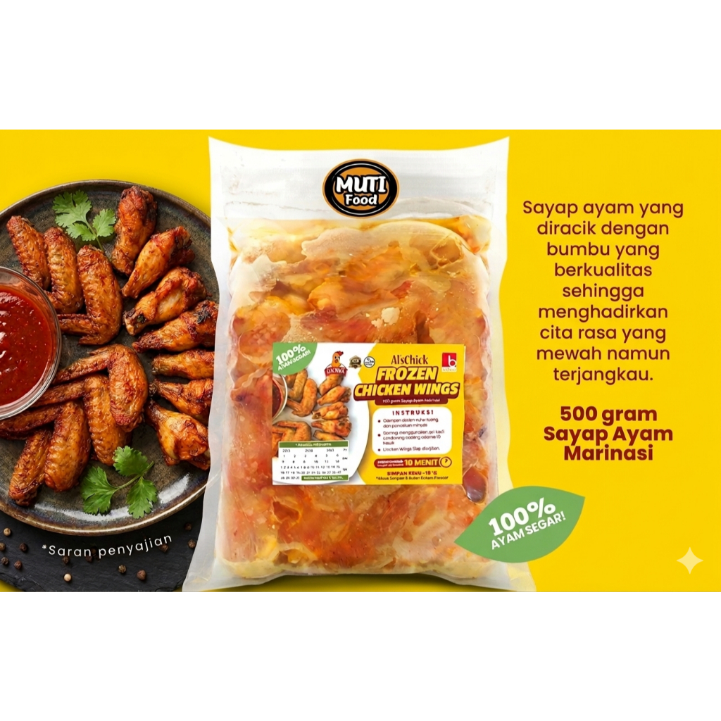 Al's chicken wings marinasi ala Pizza H../ Als Sayap Ayam frozen 500gr