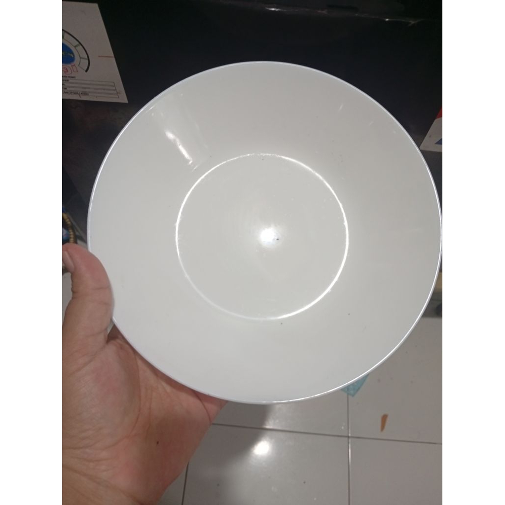 IKEA OFTAST piring makan cekung bahan kaca temper putih 20cm