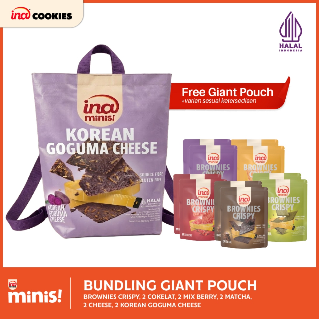 Bundling Giant Goguma Korean Cheese Brownies Crispy Pouch (Brownies Crispy Original 2 - Brownies Cri