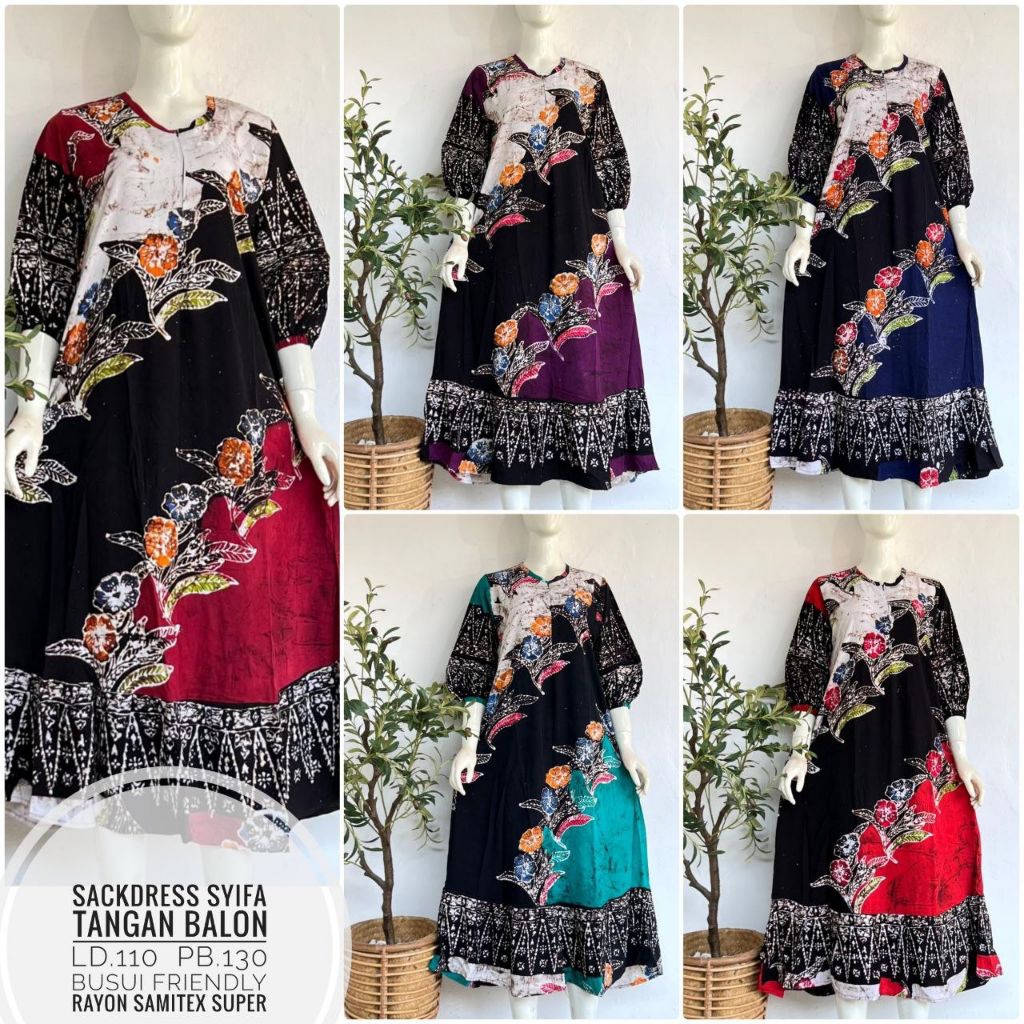 (6)Daster Panjang Dress midi fenty busui sackdress shanum kayla zahra long kinan rosa samitex daster
