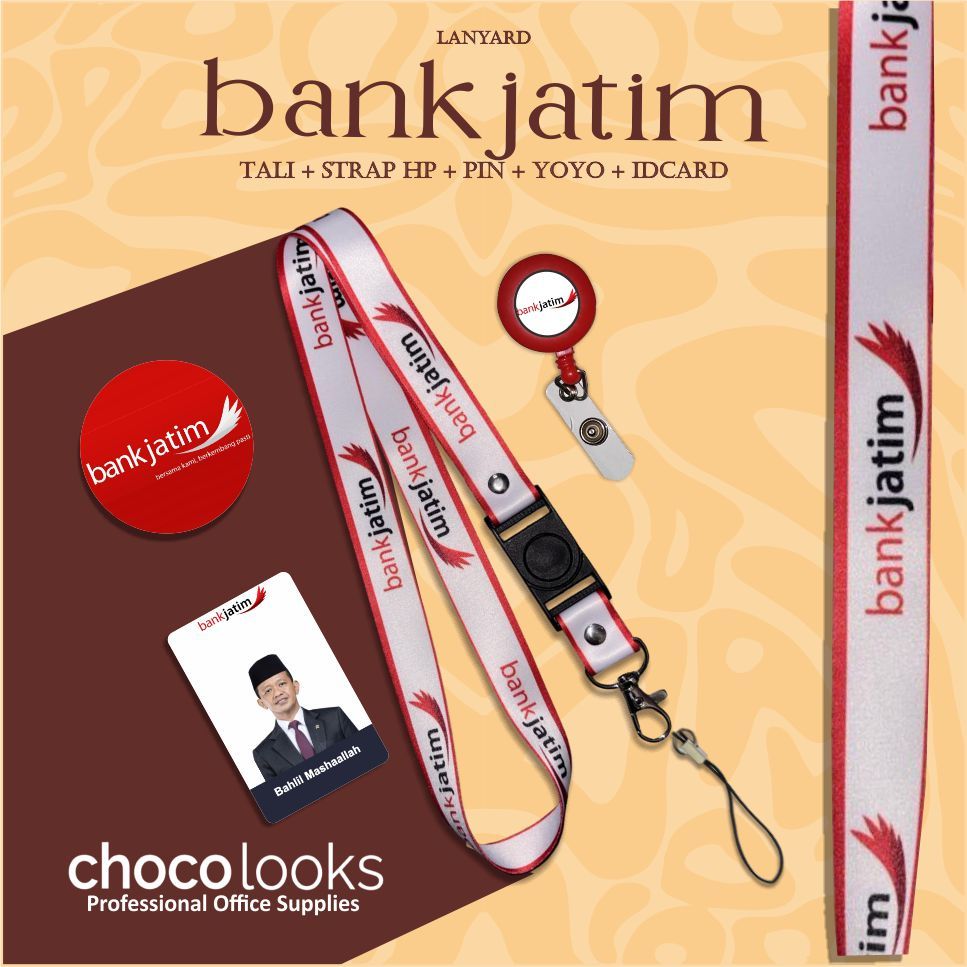 Tali IDcard Bank Jatim | Lanyard BANK JATIM [ READY STOCK ]