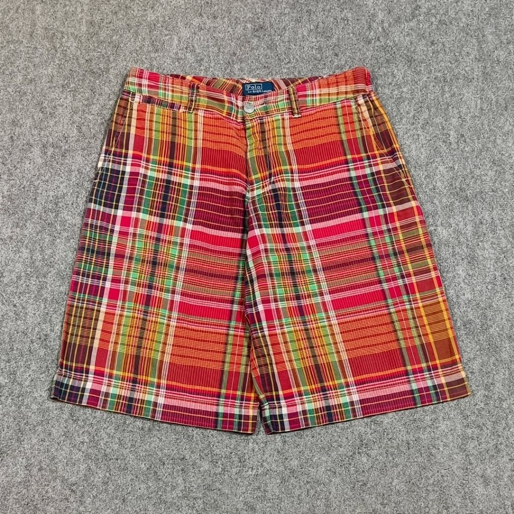 Celana pendek kotak kotak pria POLO RALPH LAUREN size 27 second