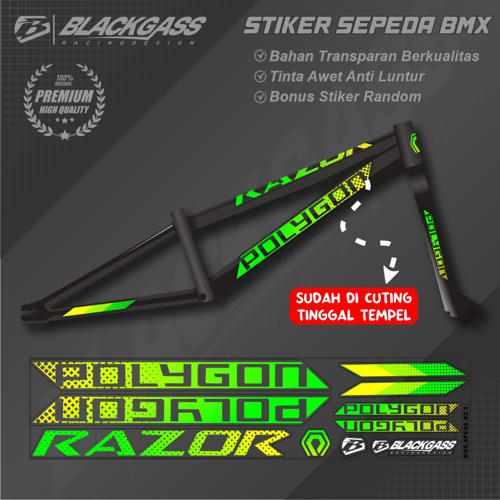 Stiker Striping Sepeda Universal ALL Polygon BMX Pacific Sudah Cutting 04
