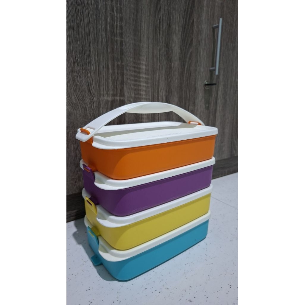 [Preloved] SECOND Rectangular Click to Go Tupperware rantang makanan tupperware bekas tanpa sekat