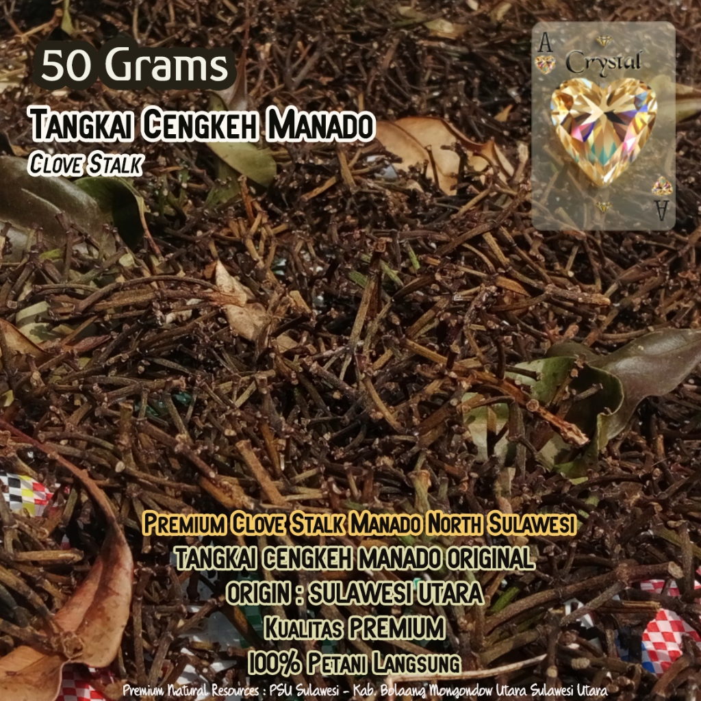 50G Gagang Cengkeh Manado Asli Sulawesi Utara Tangkai Cengkeh Clove Stem Gagang Peluru Cengkeh Manad