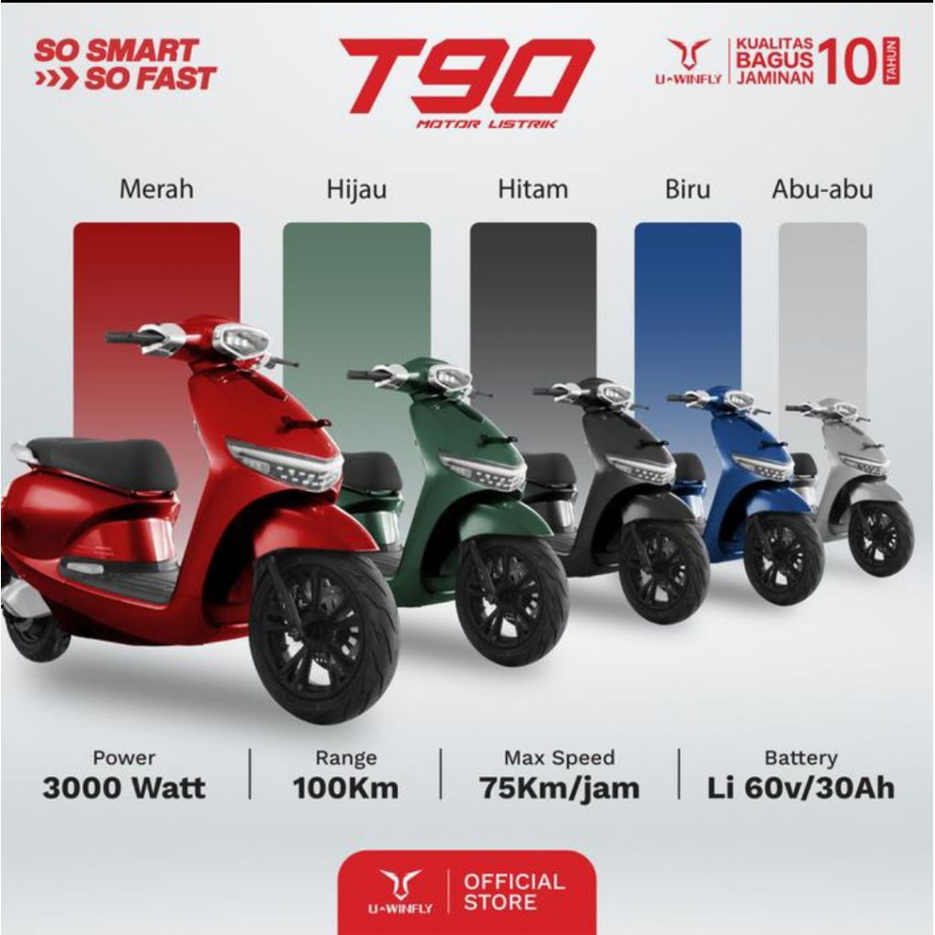 MOTOR Listrik UWINFLY T90 Dinamo 3,000 Watt Baterai Lithium