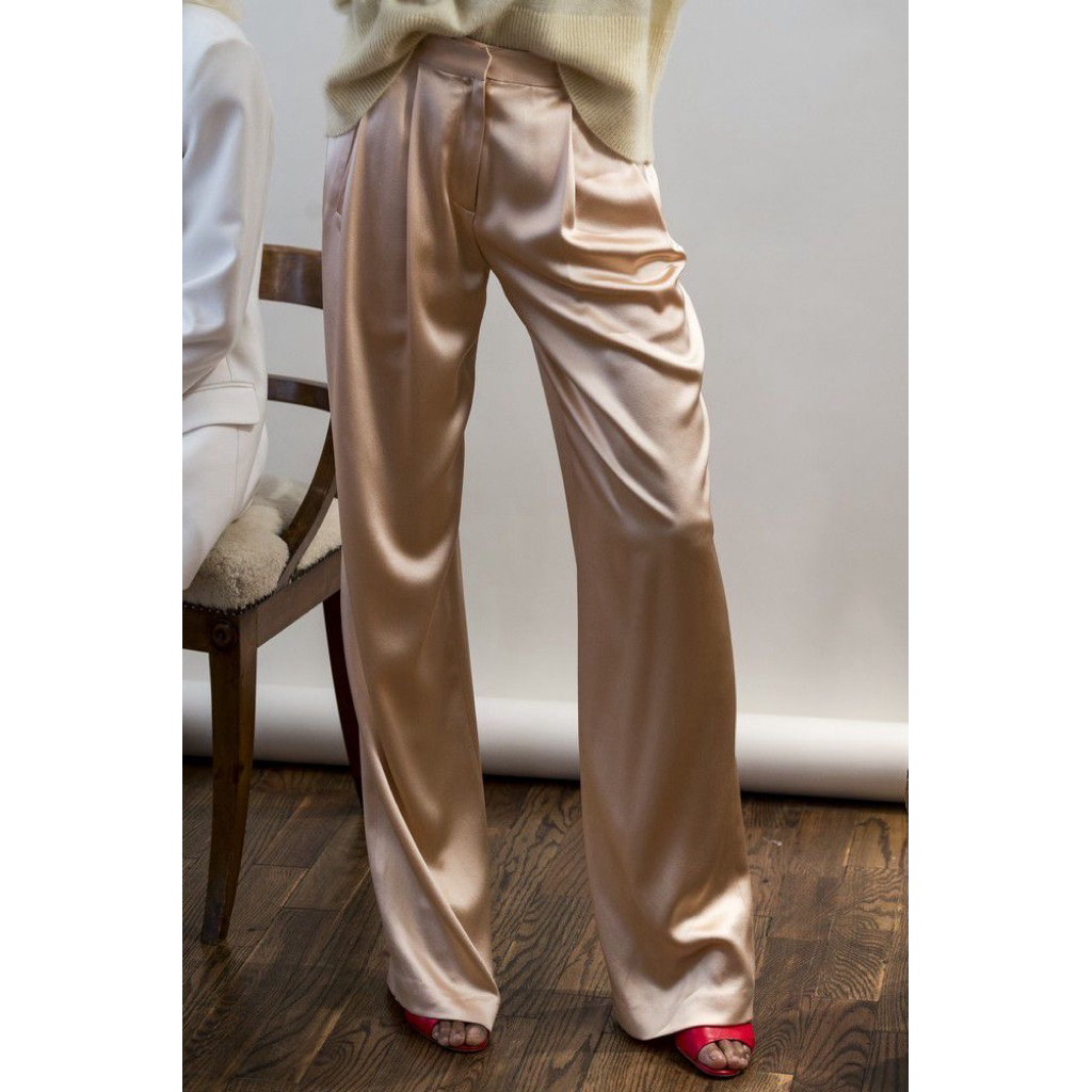 Zoe Silk Pants - Celana kulot satin Celana highwaist satin