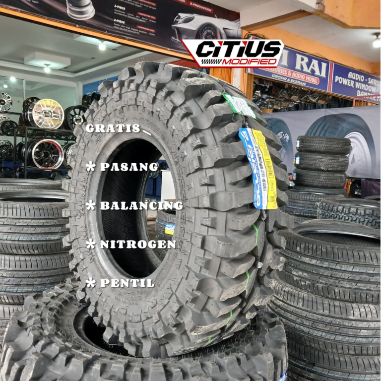 BAN TUBELES BADAK EXTREME UKURAN 31 10,5 R15 ACCELERA FREE PENTIL