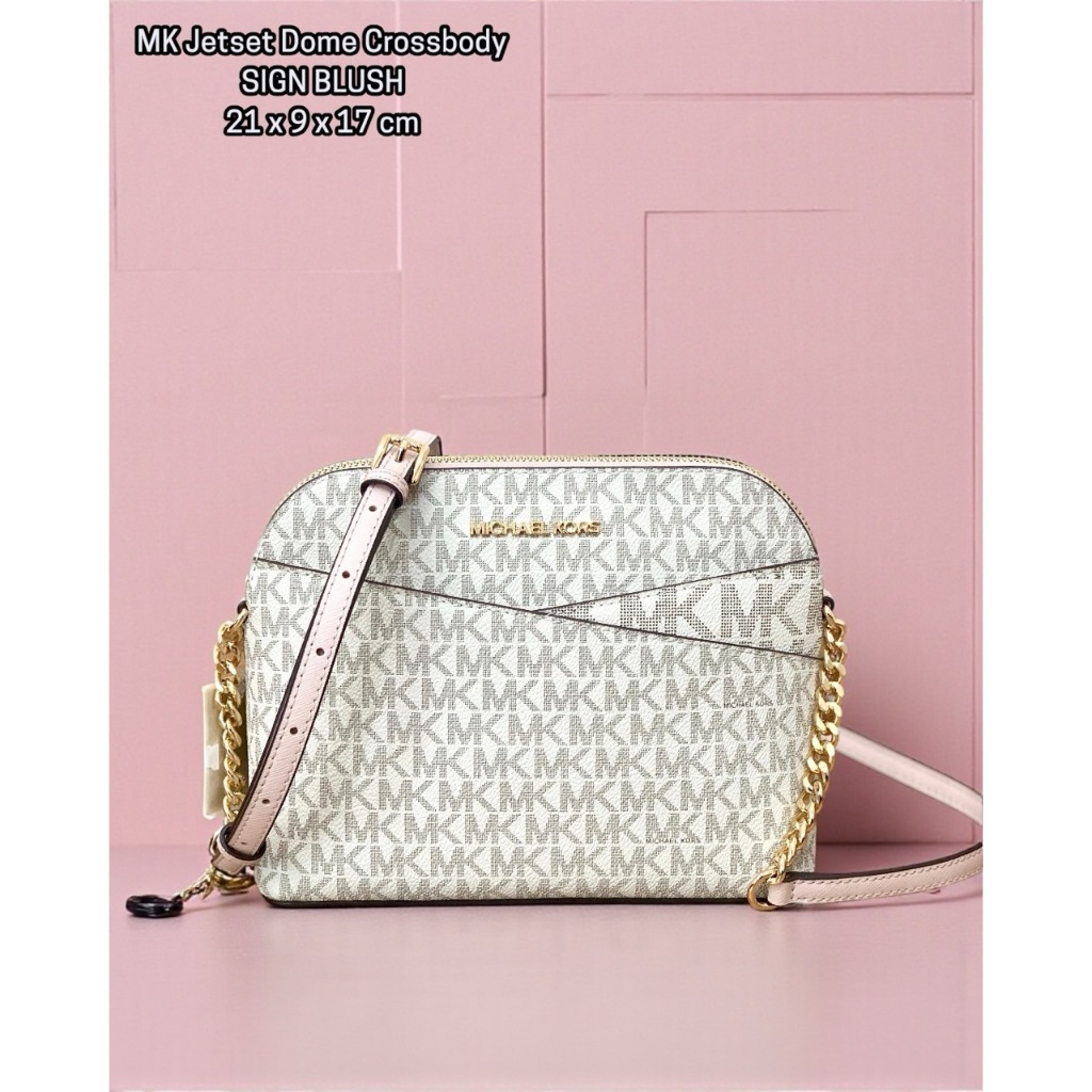 Tas Wanita Branded mk Jetset Dome Crossbody Bag 21 x 9 x 17 cm ORIGINAL