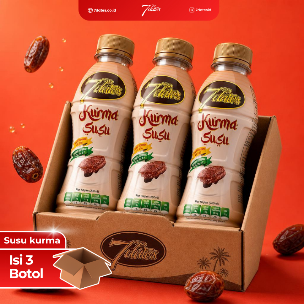 Susu kurma 7dates Box isi 3 botol kemasan 200ml