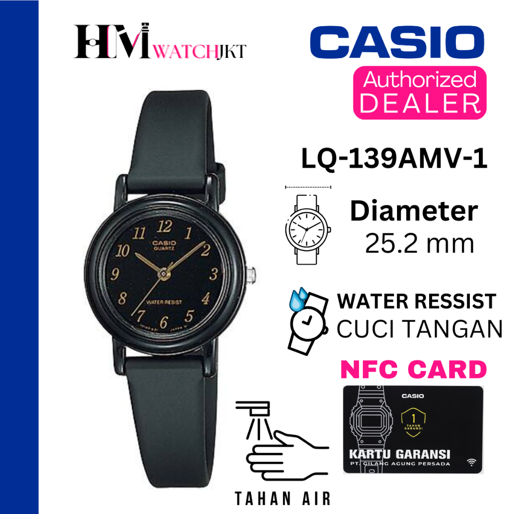 CASIO LQ-139AMV-1LDF Jam Tangan Wanita Original Analog Antiair LQ-139AMV-1 LQ-139