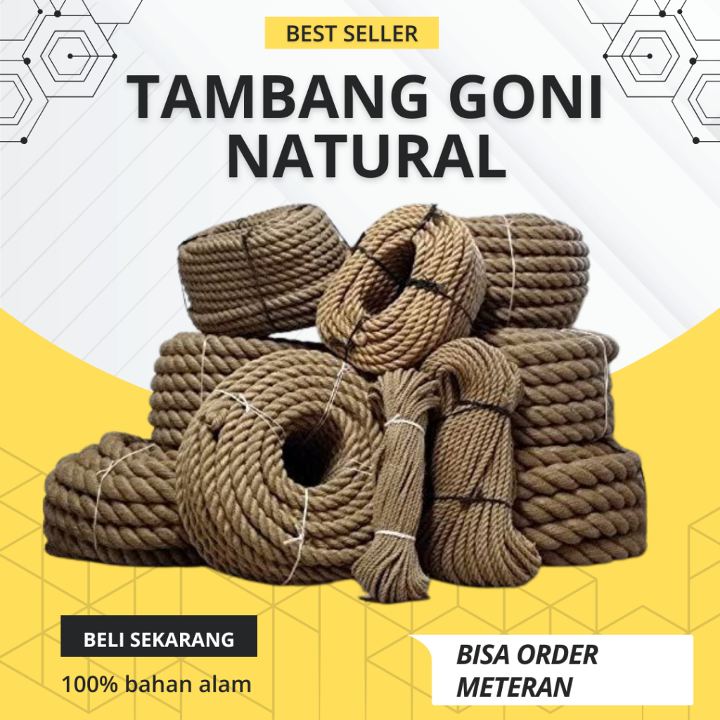Tali Tambang Goni Tampar Goni Besar 12 mm per meter tali kerekan