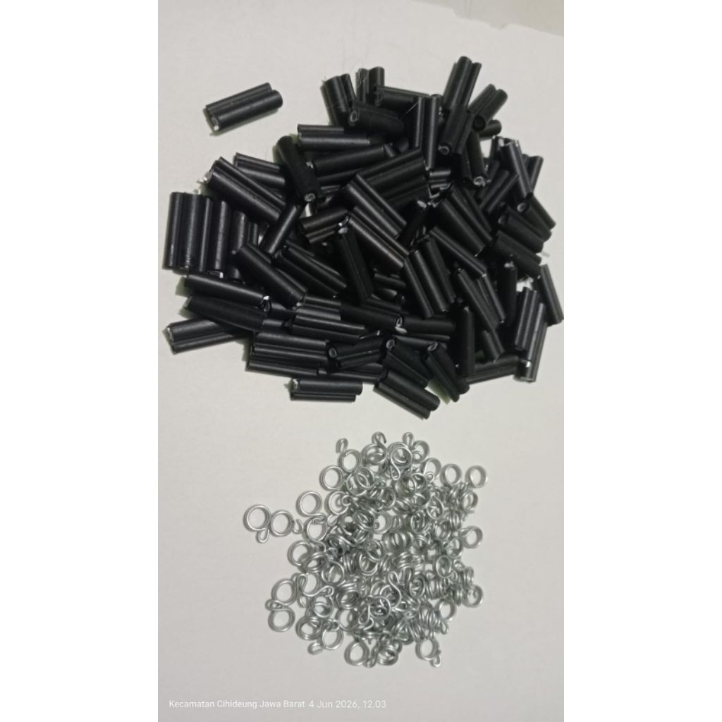 100 pcs kabel klem + kawat ring 8 bahan jerat racik ruak -ruak