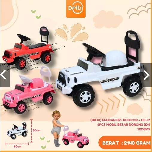 BR13 Mainan Mobil Dorong Jeep Rubicon (BR 13) MAINAN BRJ RUBICON + HELM