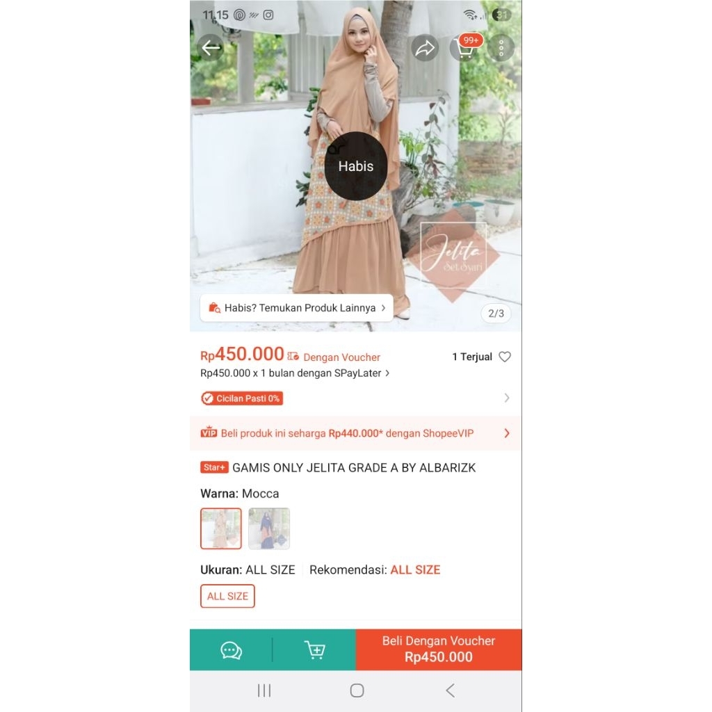 gamis merk albarizk  (umma) preloved