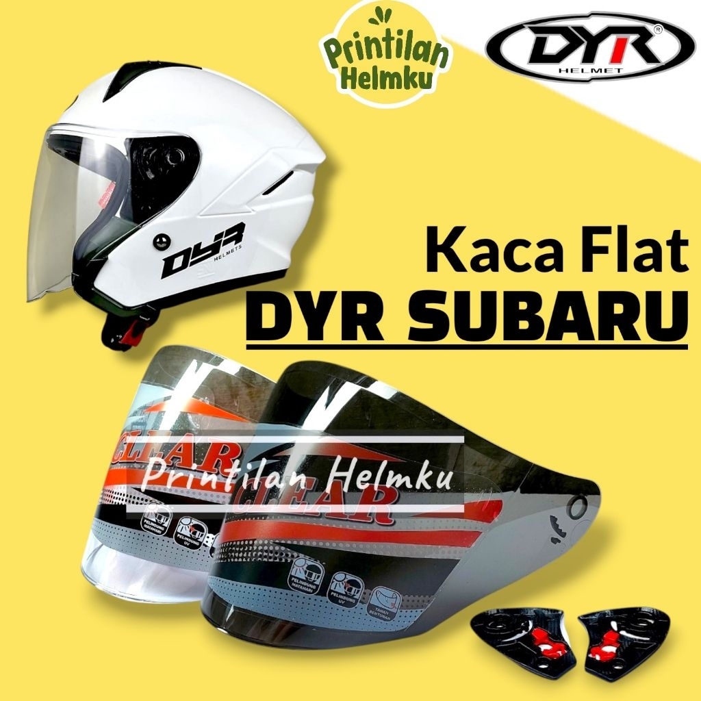 Kaca Helm DYR SUBARU Flat Visor Helmet DYR SUBARU Bening Hitam