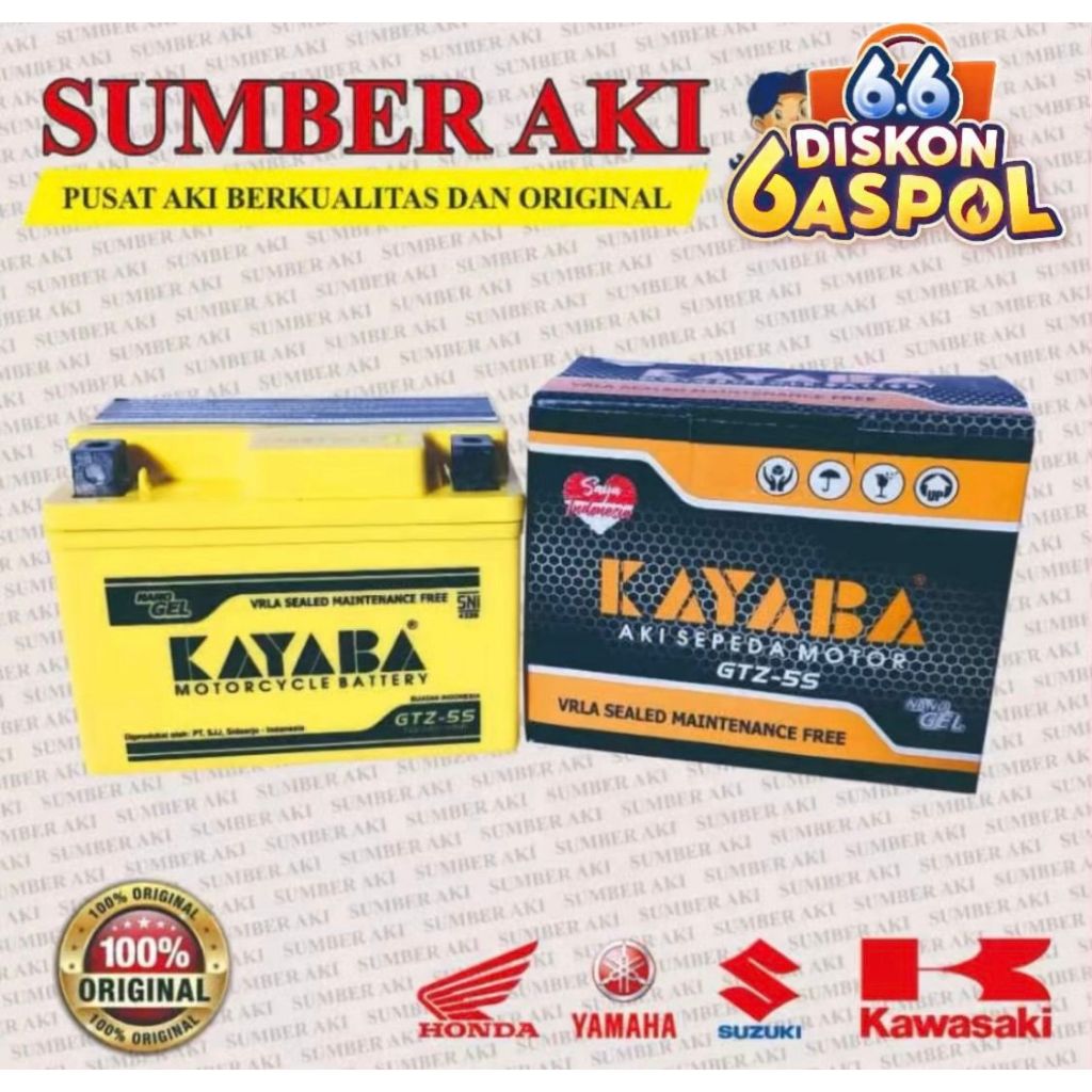 Aki Motor  KAYABA GTZ5S Aki Kering