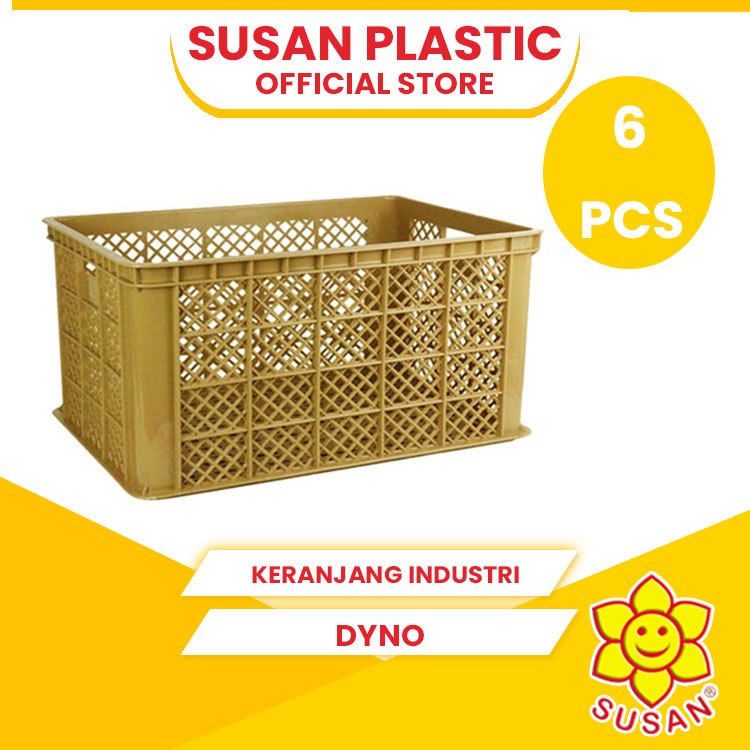SUSAN - Paket Pack - Keranjang Industri Dyno (6 PCS) - Keranjang Plastik Jumbo - Keranjang Serbaguna