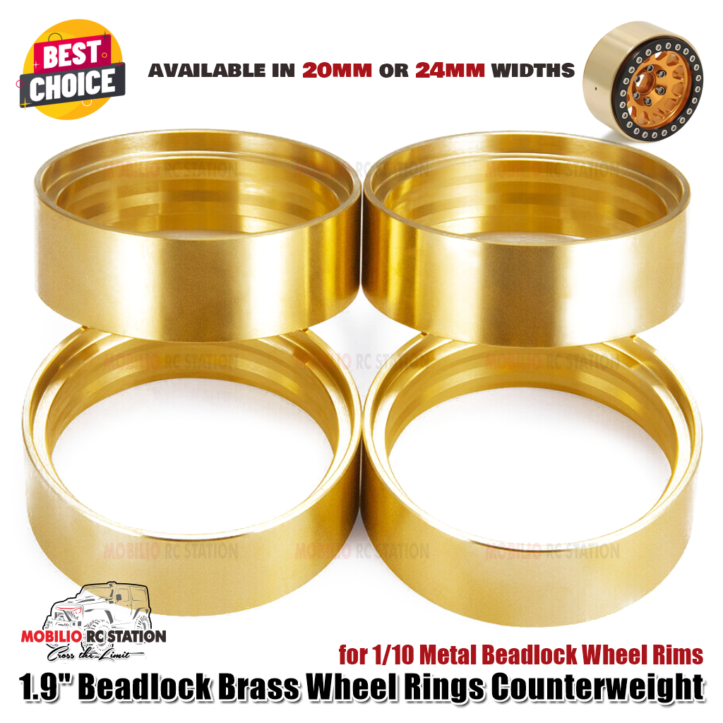 1.9" Beadlock Brass Wheel Rings Counterweight for 1/10 Metal Beadlock Wheel Rims