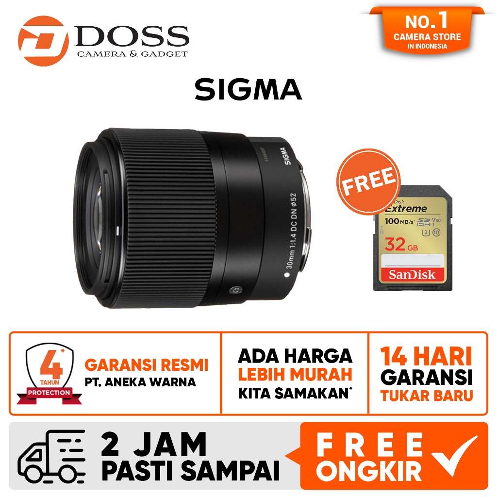 Sigma 30mm F1.4 DC DN / Lensa Sigma 30mm Sony E