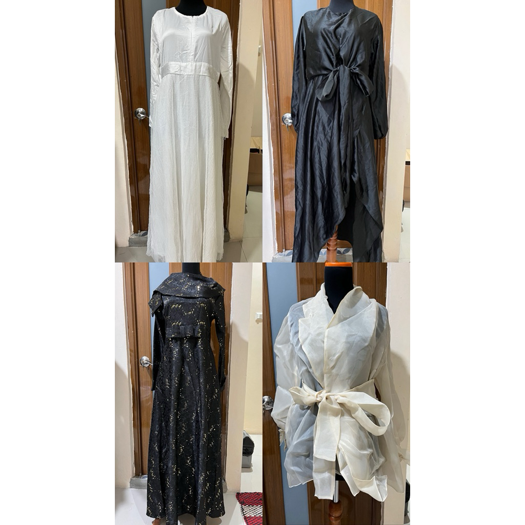 Preloved Set Baju Kondangan Outer Organza Kebaya Rok Dress Maxi Panjang Wanita