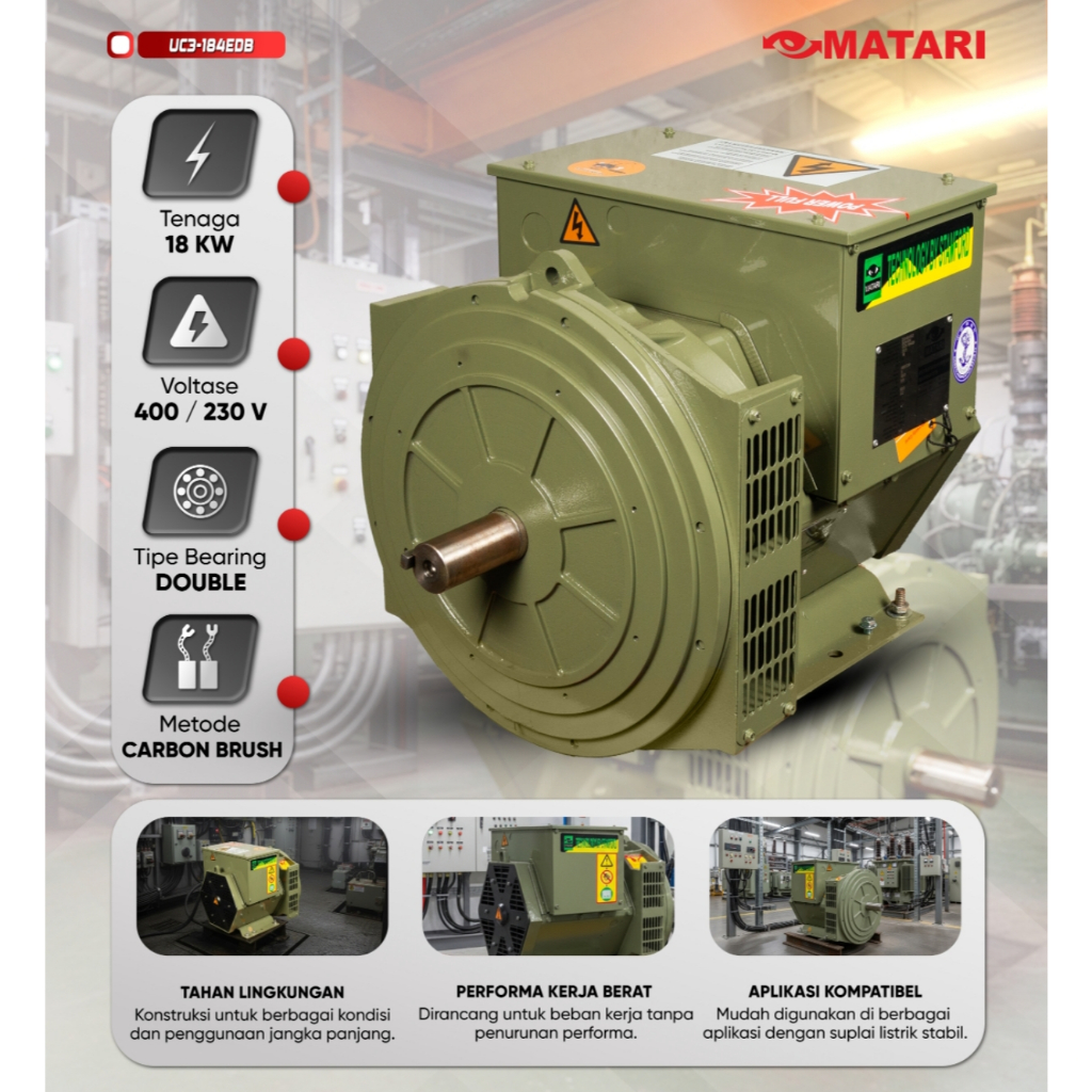 ALTERNATOR LISTRIK DINAMO LISTRIK UC SERIES MATARI DOUBLE BEARING