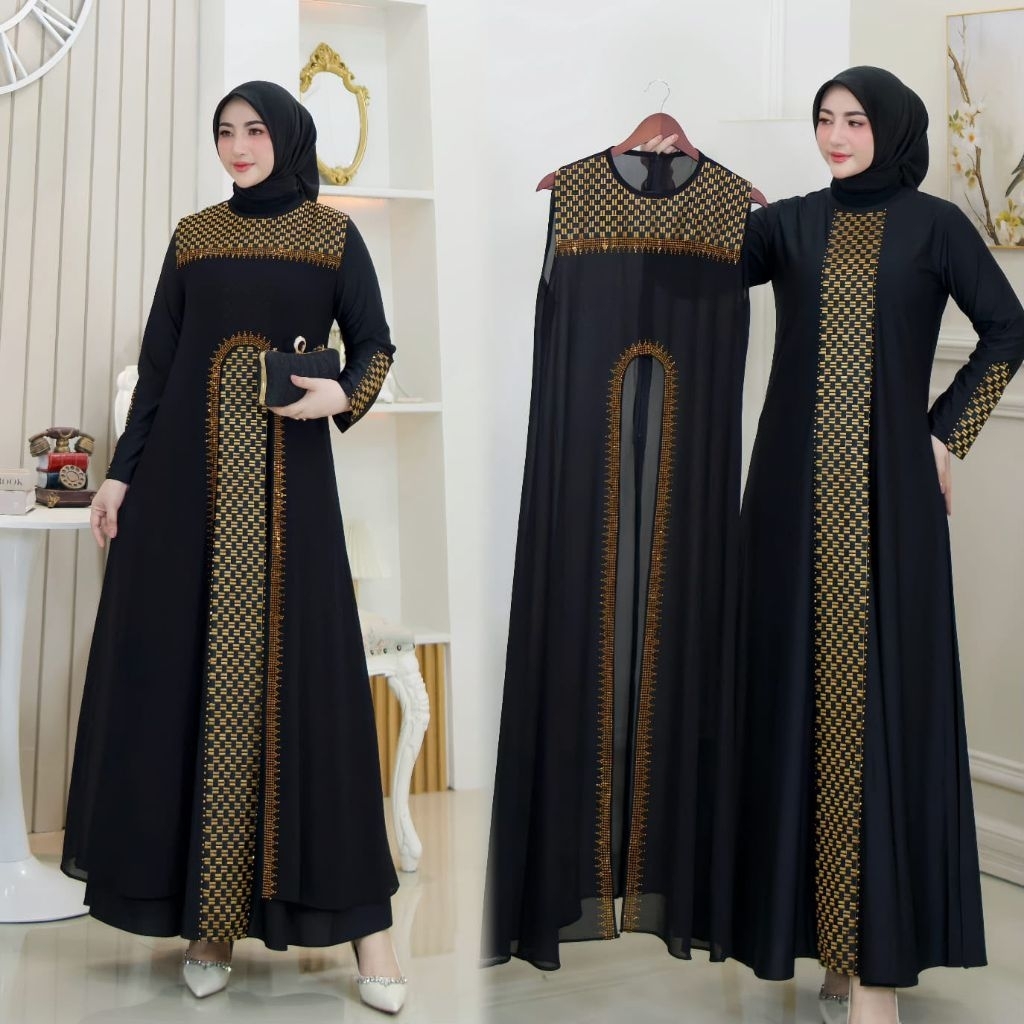 Abaya Hitam Model Rompi series 1